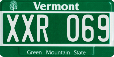 VT license plate XXR069