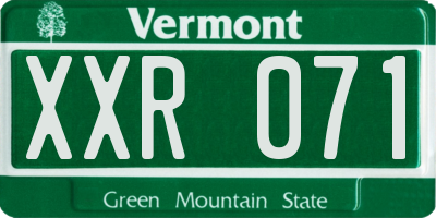 VT license plate XXR071