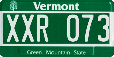 VT license plate XXR073