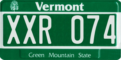 VT license plate XXR074