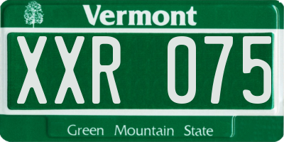 VT license plate XXR075
