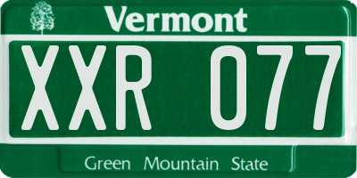 VT license plate XXR077