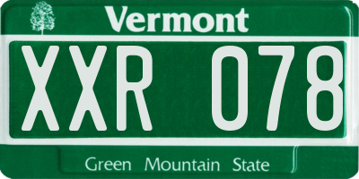 VT license plate XXR078
