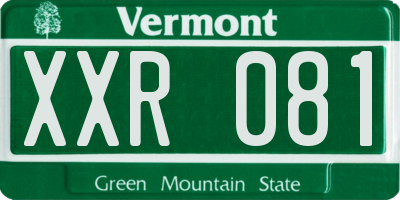 VT license plate XXR081