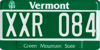 VT license plate XXR084