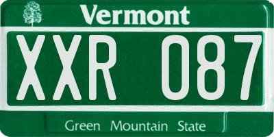VT license plate XXR087