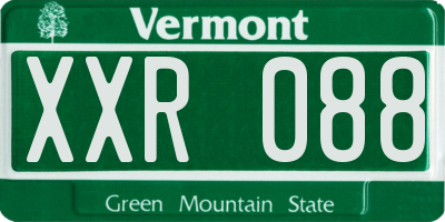 VT license plate XXR088
