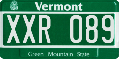 VT license plate XXR089