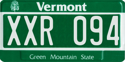 VT license plate XXR094