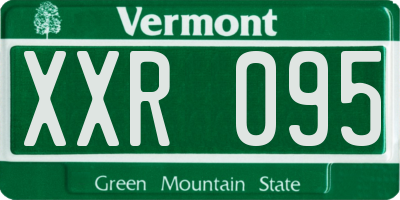 VT license plate XXR095