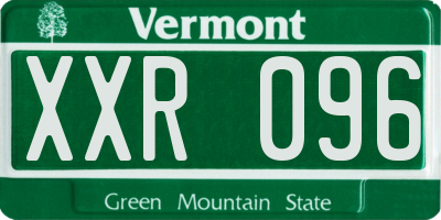 VT license plate XXR096