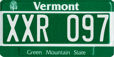 VT license plate XXR097