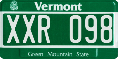 VT license plate XXR098