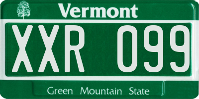 VT license plate XXR099