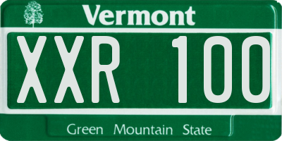 VT license plate XXR100