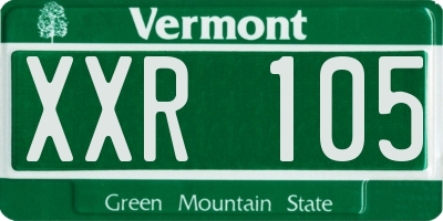 VT license plate XXR105
