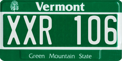 VT license plate XXR106