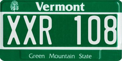 VT license plate XXR108