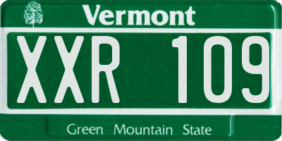VT license plate XXR109