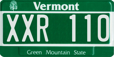 VT license plate XXR110