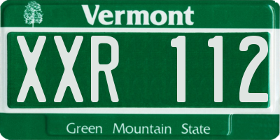 VT license plate XXR112