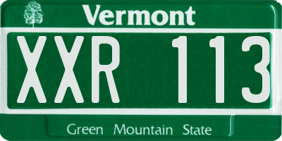 VT license plate XXR113