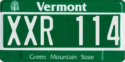 VT license plate XXR114