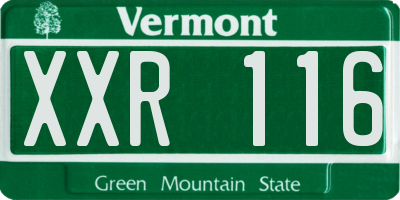 VT license plate XXR116