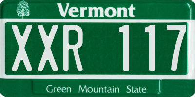 VT license plate XXR117