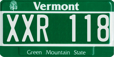 VT license plate XXR118