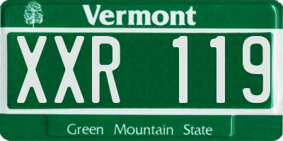 VT license plate XXR119
