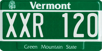 VT license plate XXR120