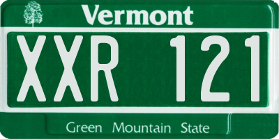 VT license plate XXR121