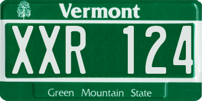 VT license plate XXR124