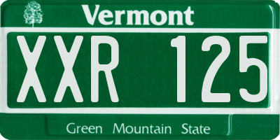 VT license plate XXR125
