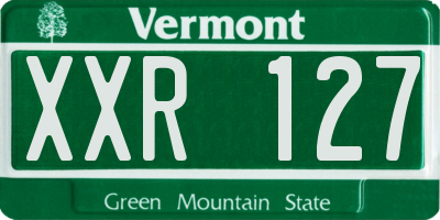 VT license plate XXR127