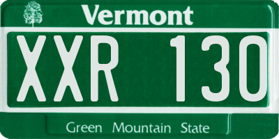 VT license plate XXR130