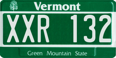 VT license plate XXR132