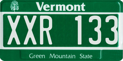 VT license plate XXR133