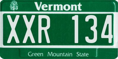 VT license plate XXR134