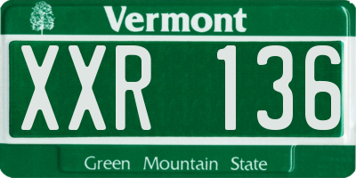 VT license plate XXR136