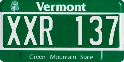 VT license plate XXR137