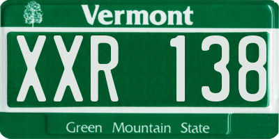 VT license plate XXR138