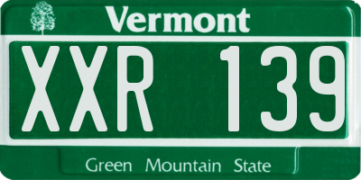 VT license plate XXR139