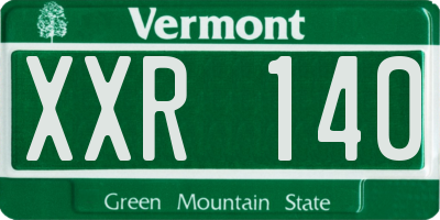 VT license plate XXR140