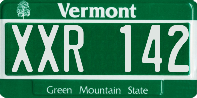 VT license plate XXR142