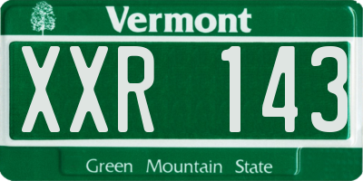 VT license plate XXR143