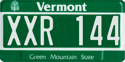 VT license plate XXR144