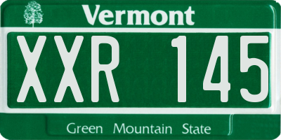 VT license plate XXR145