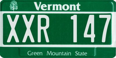 VT license plate XXR147